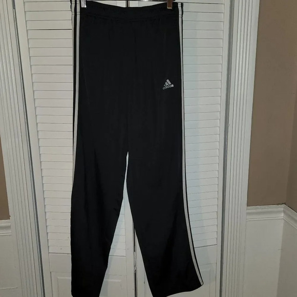 Adidas Mens Black Triple Stripe Track Pants Medium - Picture 1 of 4